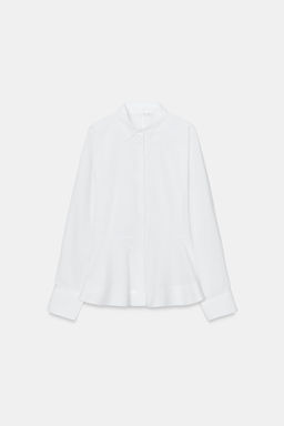 CAMISA POPEL?N PEPLUM / Blanco - Zara фото 8