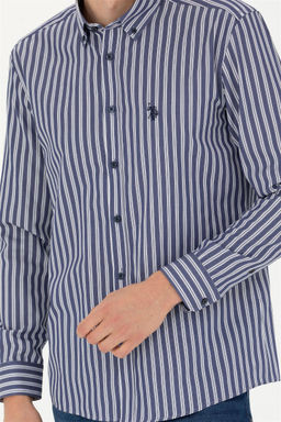 Мужская темно-синяя рубашка с длинным рукавом - U.s. polo assn фото 13