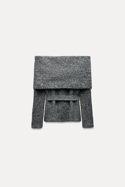 OFF-THE-SHOULDER KNIT SWEATER WITH BELT - Zara фото 6
