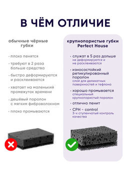 за 2 уп PERFECT HOUSE BLACK Губки для посуды Intensive, 8шт  фото 6