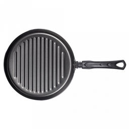 "ХИТ" Сковорода-гриль с антипригарным покрытием д26см, h4см, s1,8мм, бакелитовая ручка (Россия)