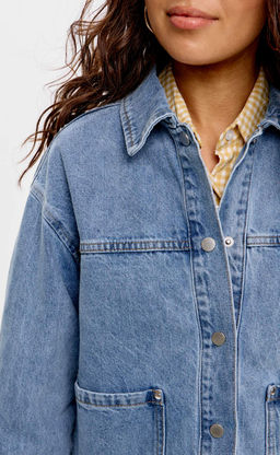 Куртка джинс F612-1259 middle blue - Fine joyce фото 4