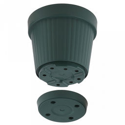 Горшок для цветов пластмассовый "Классика" 1,4л, д14,5см, h13,5см, с поддоном, темно-зеленый (Россия)