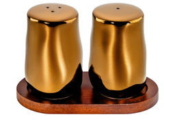 Набор д/специй 2 пр. 13,5*7*9 см Бронза на дерев. подставке - Elan gallery фото 3