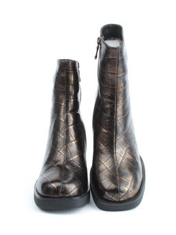 04-ZYM937 BLACK GOLD Ботильоны зимние женские (натуральная кожа, натуральный мех) - Фабричный китай фото 10