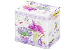 Кружка 350 мл 11,5*8,2*10 см "Лаванда" бочонок, фарфор NEW BONE CHINA