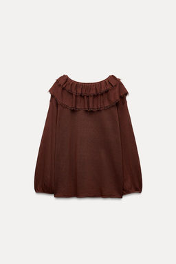 RUFFLED KNIT BLOUSE - Zara фото 6
