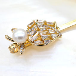 Заколка для волос с жемчугом 12*60мм