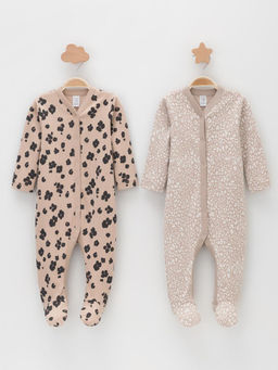 К 6025-2уп/тем.бежевый Н096,бежевый Н085.1 набор комбинезон (слип) яс