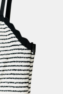 VESTIDO BOUCL? RAYAS / Negro / Crudo - Zara фото 10