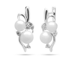 Серьги из серебра жемчуг, С1501