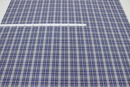 Пестрядь Сине-оранжевая клетка, ш.1.5м, хлопок-100%, 150гр/м.кв - Купава фото 6