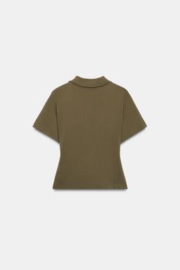 POLO PUNTO CREMALLERA MANGA CORTA / Khaki - Zara фото 9