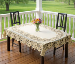 Скатерть арт. 245120/120/3, прямоугольная, размеры 120 см х 160 см, цвет кремово-золотистый