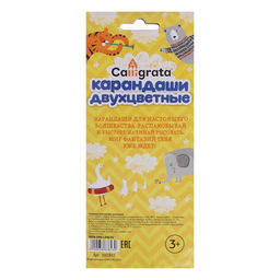 Карандаши Calligrata, цветные, двусторонние, 24 цвета, 12 шт., трёхгранные, деревянные