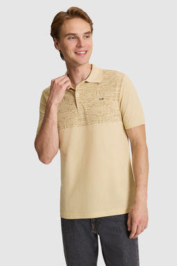 Erkek Bej Regular Fit Polo Yaka Ti__rt