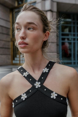 FLORAL STRETCH HALTER BODYSUIT - Zara фото 4