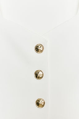 TOP PEPLUM BOTONES / Blanco roto - Zara фото 9