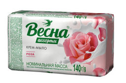 ВЕСНА АССОРТИ мыло-крем туалет.в/об.140гр Роза