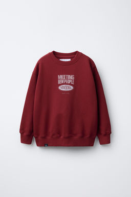 SWEATSHIRT WITH SLOGAN PRINT