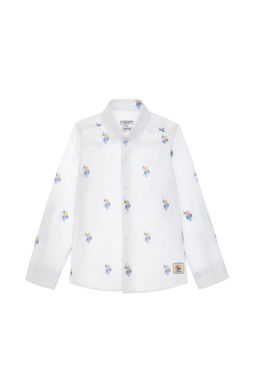 Erkek _ocuk Beyaz Uzun Kollu G_mlek Sepette S_rpriz _ndirim - U.s. polo assn фото 2