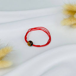 Защитный браслет Красная нить с Тигровым глазом от 16 см - Радуга самоцветов фото 2