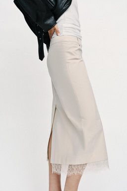 FALDA MIDI ENCAJE / Hueso - Zara фото 5