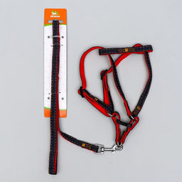 Комплект Джинс, поводок 120 х 1 см, ОГ 25-40 см, красный - Пижон фото 5