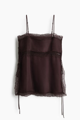 Top de tirantes espagueti con detalles de encaje - H&m фото 2