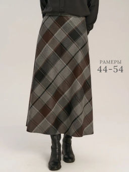 юбка миди А-силуэта в клетку - Трика фото 5