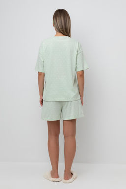 Е 20143/пастельно-зеленый,горошек пижама жен