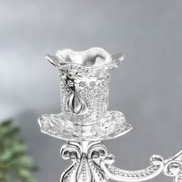 Металлический подсвечник на 3 свечи «Канделябр. Узорный», под серебро, 13×30×28 см