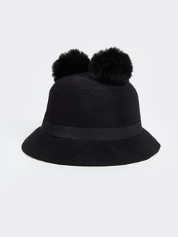 Ponpon Detayl? K?z ?ocuk Bucket ?apka