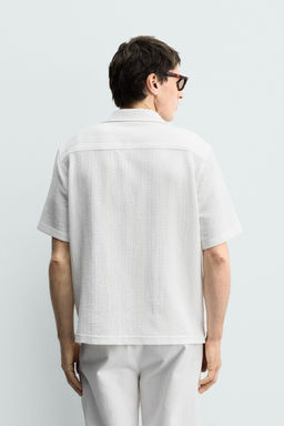 CAMISA REGULAR FIT JACQUARD RAYAS / Blanco roto - Zara фото 3