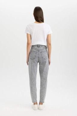 Джинсовые брюки длиной до щиколотки с высокой талией Lina Mom, потертые брюки - Defacto фото 5