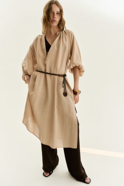 Vestido oversize con cintur?n de anudar - H&m фото 6