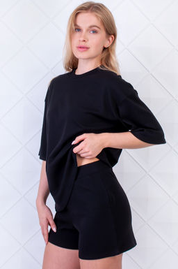 Арт. 9134 Пижама с шортами 42-50 (5 шт) Цвет:верх-кирпичный,низ-кирпичный