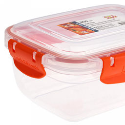 Контейнер для продуктов пластмассовый Мастер 0,8л, прямоугольный, с клипсами, воздухонепроницаемый (герметичный), съемный силиконовый уплотнитель, подходит для СВЧ, цвета микс (Россия) - Домашняя мода фото 5