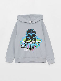 Kap??onlu Star Wars Bask?l? Uzun Kollu Erkek ?ocuk Sweatshirt