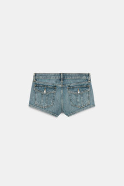 SHORTS MINI DENIM TRF TIRO BAJO / Azul - Zara фото 3