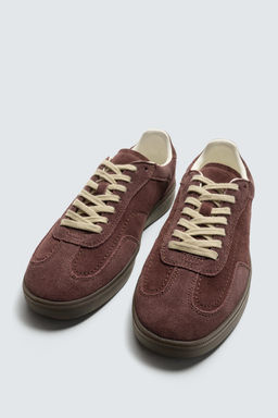 CONTRAST SOLE LEATHER TRAINERS - Zara фото 2