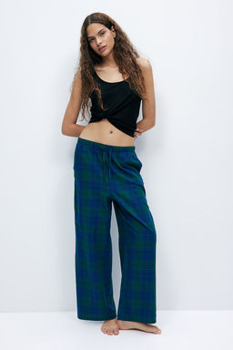 Pantalon de pijama en franela de algodon