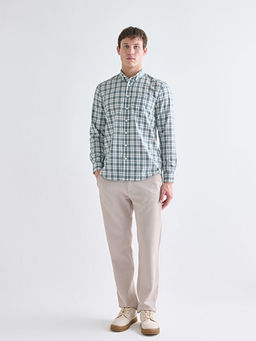 Regular Fit Uzun Kollu Ekose Poplin Erkek G?mlek