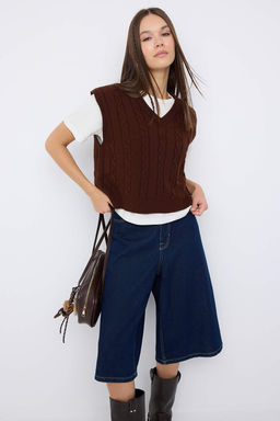 Teen Lacivert 2li T-Shirtlu Sac Orgu Triko Kazak TWOAW26KZ00131 - Trendyolmilla фото 9