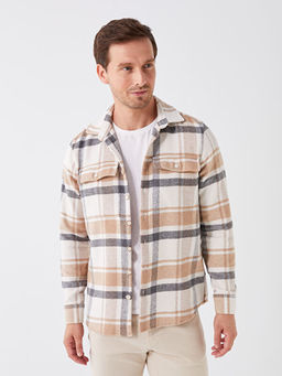 Regular Fit Uzun Kollu Ekose Gabardin Erkek G?mlek