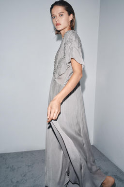 JEWEL KNOT TEXTURED DRESS