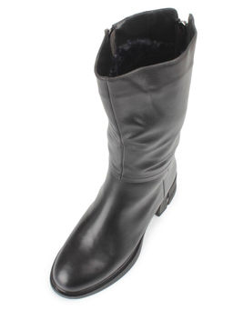 ZA4232M BLACK Сапоги зимние женские (натуральная кожа, натуральный мех)