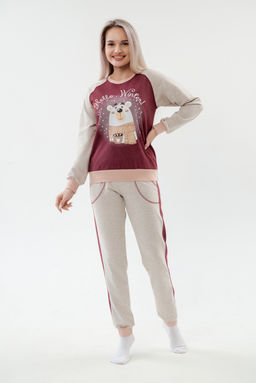 Костюм женский из футера Гамми бордо - Амадэль фото 3