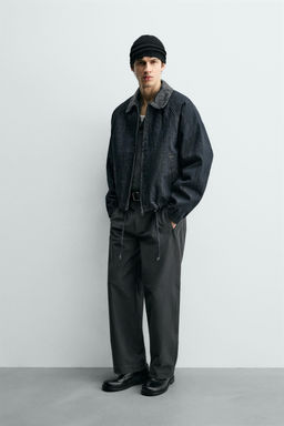 DENIM JACKET WITH CONTRAST COLLAR - Zara фото 4