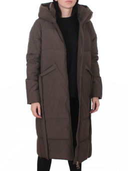 018 GRAY/GREEN Пальто зимнее женское (200 гр. холлофайбер)